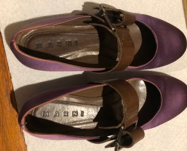 Marni purple w/ pink tint leather buckle 37.5