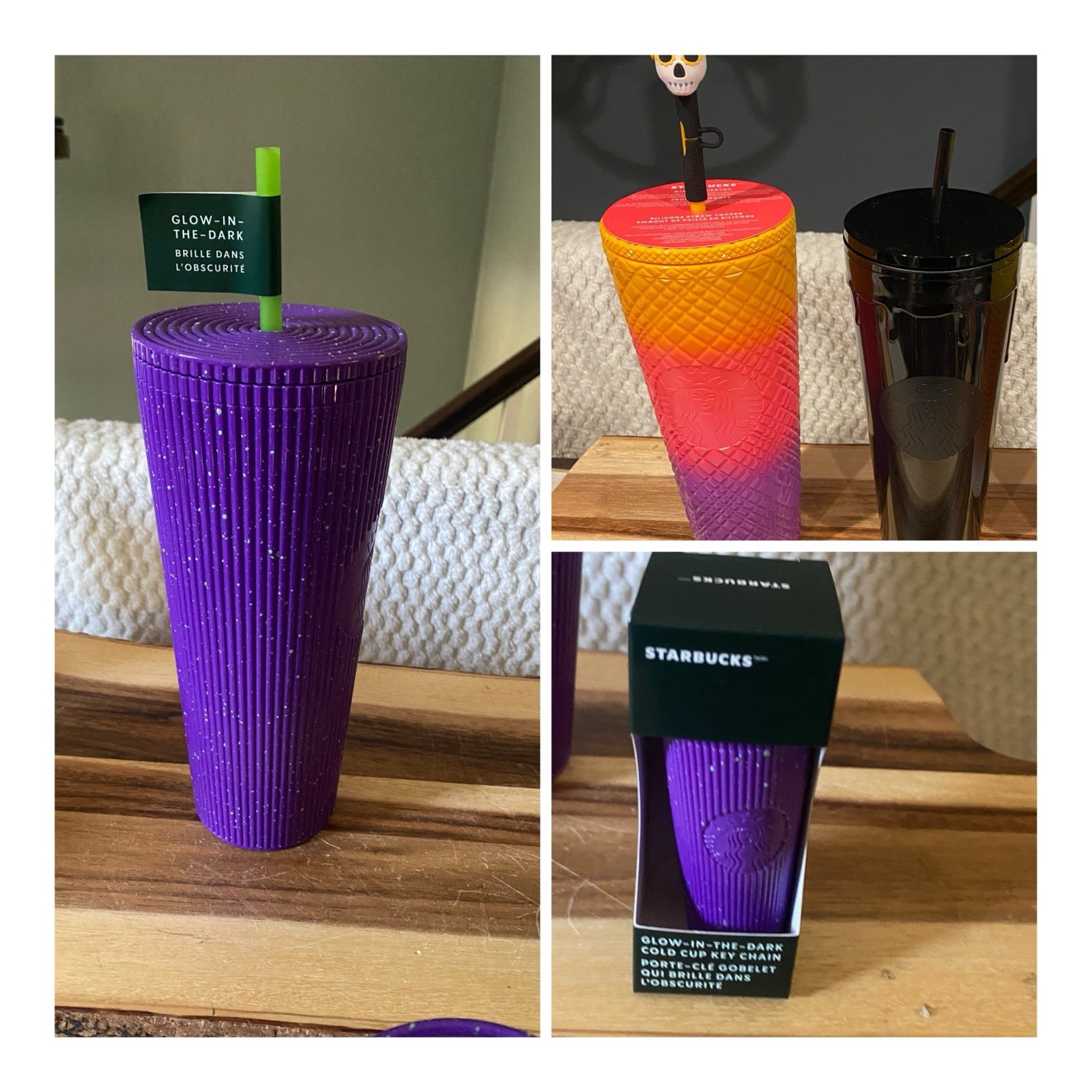 3 Starbucks 2024 Halloween Tumblers & keychain (4 total)