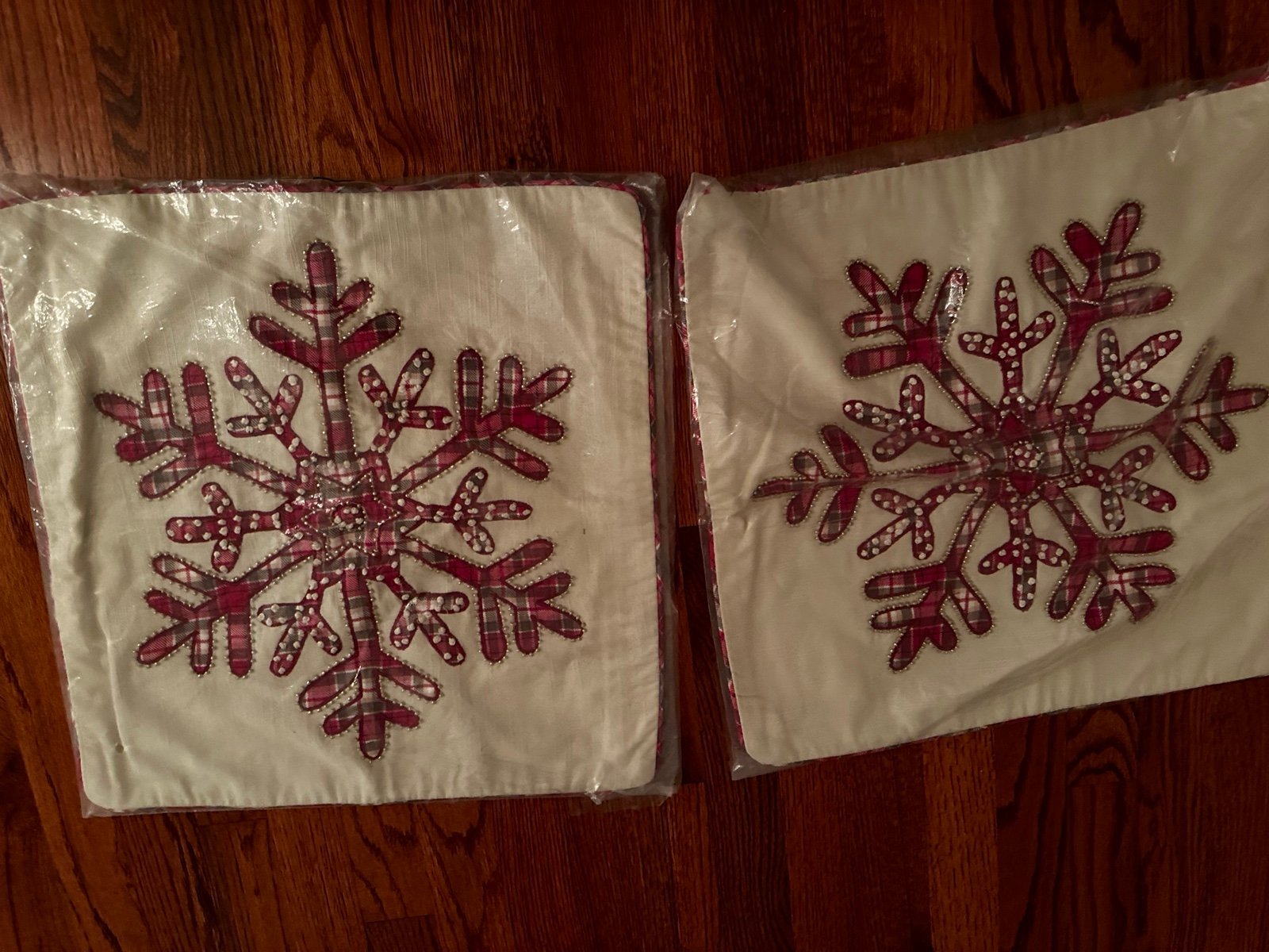 2 sets of pottery barn snowflake pillow covers