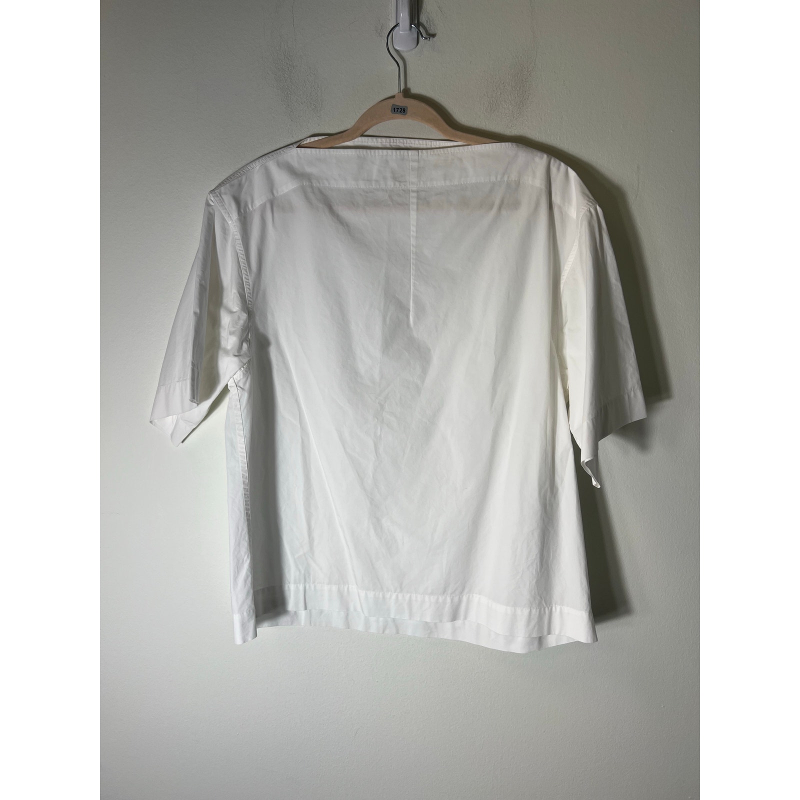 Toteme Studio White Dart Neck Cotton Top Sz 38
