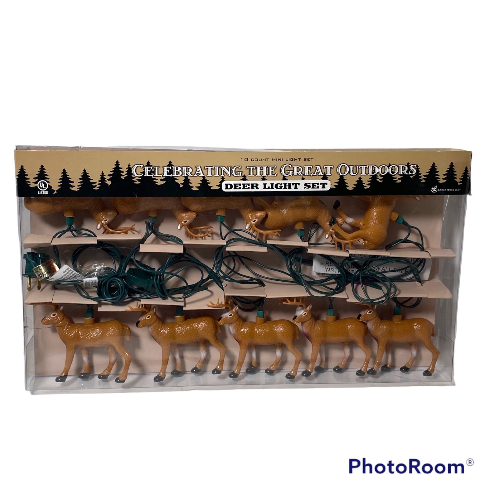 New! Celebrating the Great outdoors deer string lights set 10 count mini lights