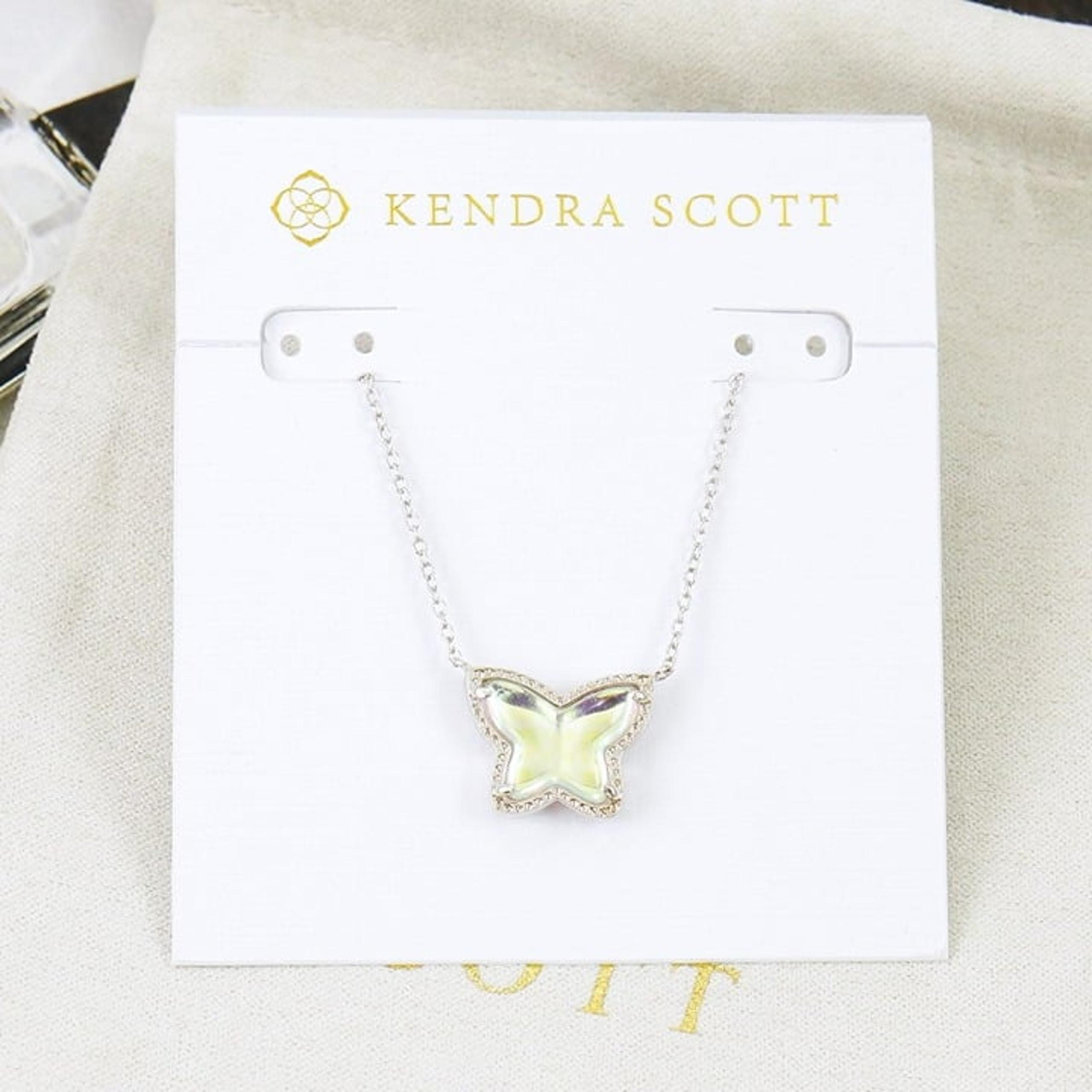 Lillia Butterfly Dichroic Necklace Silver Tone - Kendra Scott