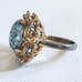 Vintage Estate Chunky Gold Robin's Egg Cabochon Costume Couture Cocktail Ring
