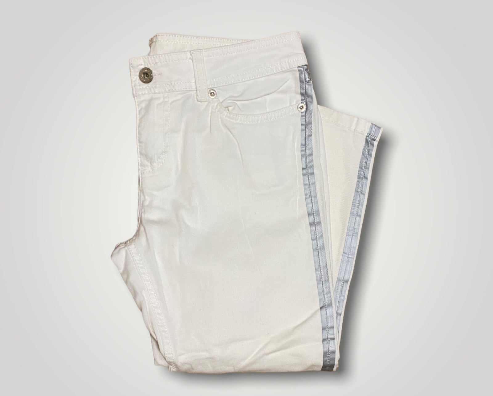 Authentic Dolce & Gabbana Women’s White Denim Shorts Capri Pants Jeans Size 27