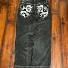 Vintage 'B-society' studded baggy jeans