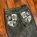 Vintage 'B-society' studded baggy jeans
