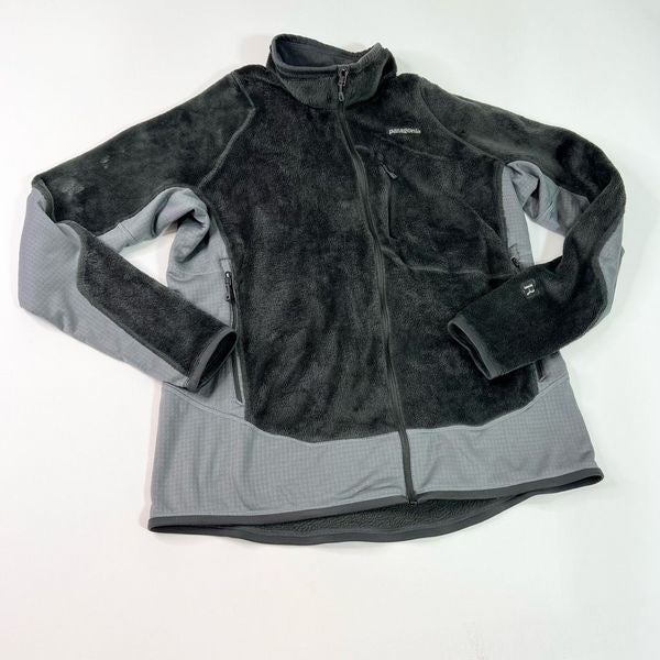 Patagonia Fleece Jacket Men's Green Shade & Gray XL R2 Regulator Front Zip