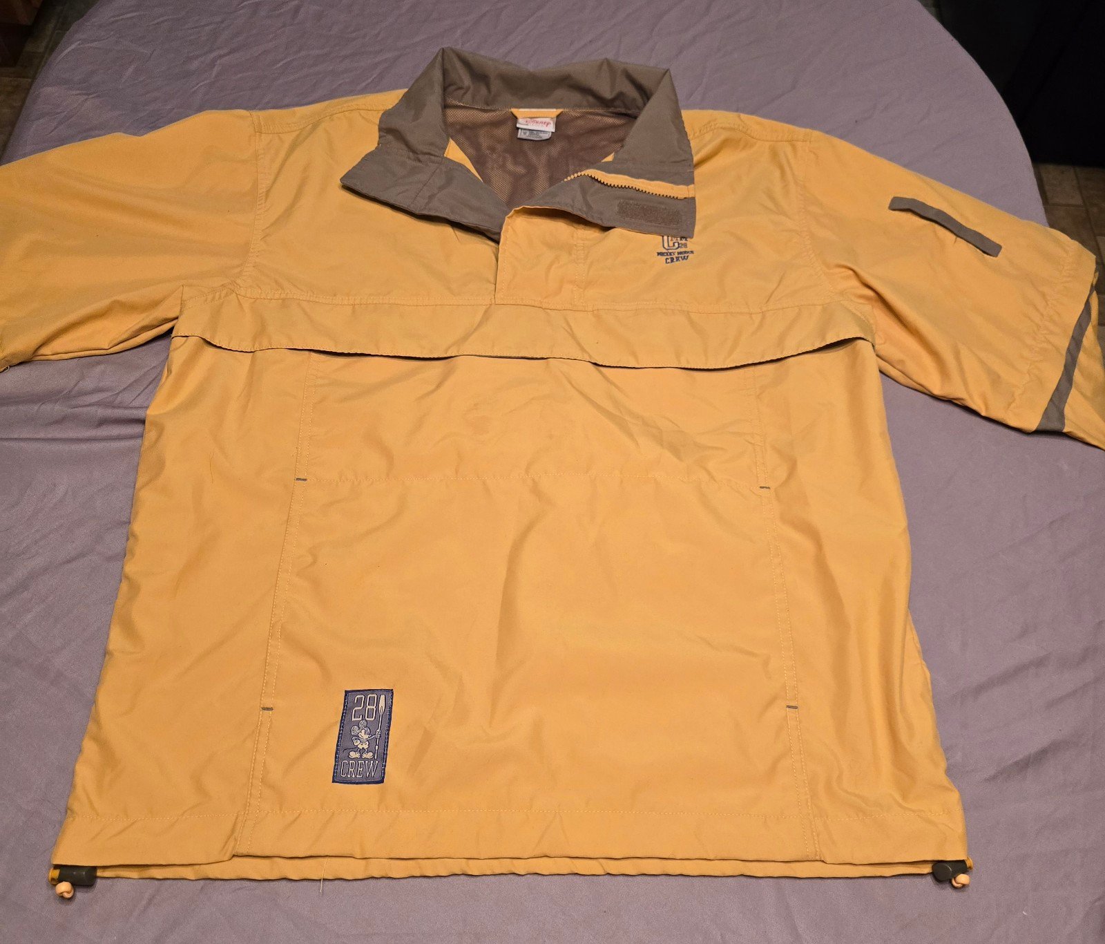 Vintage Disney Store Mickey Mouse Crew 28 1/4 Zip Pullover Yellow Sz M EUC