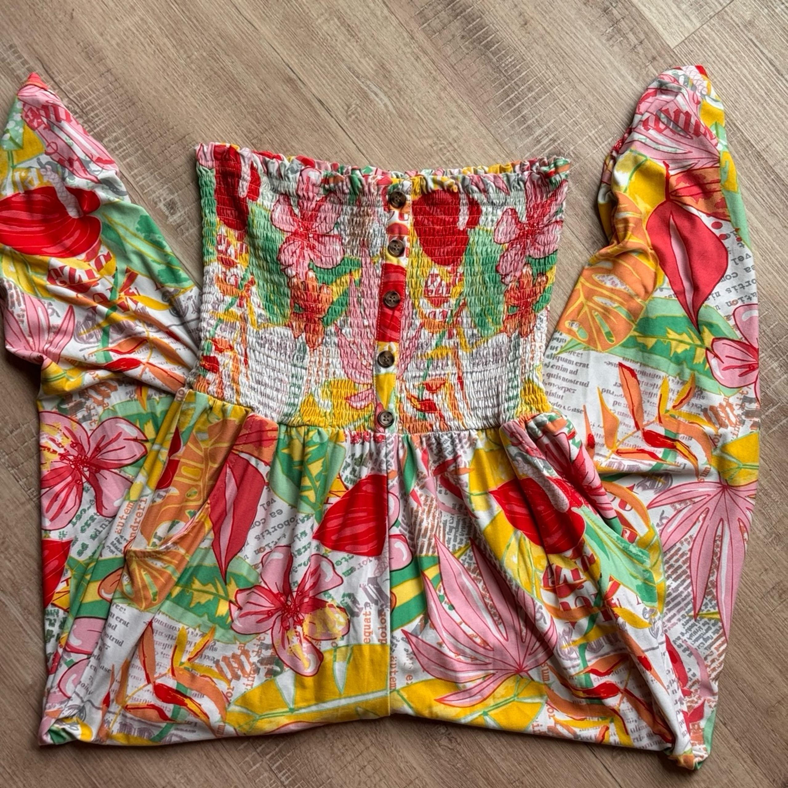 Cutest softest rightly colored floral  jumpsuit