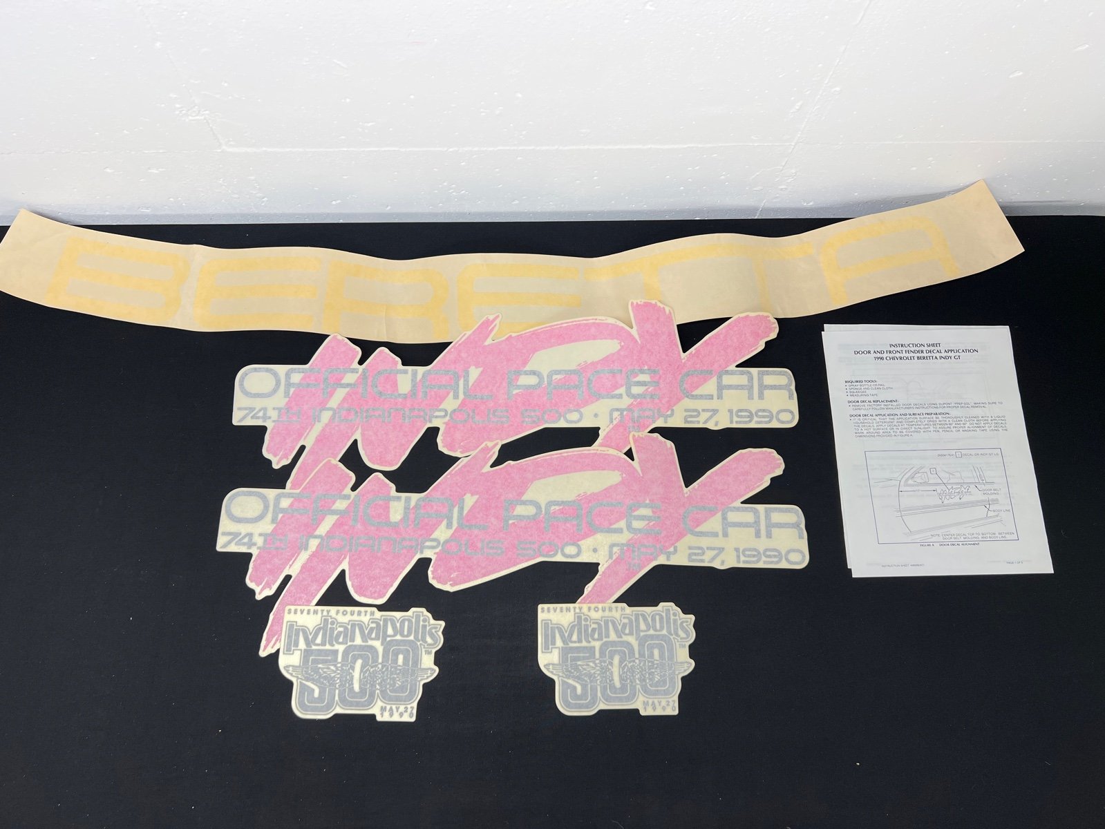 Indy 500 Pace Car Decals