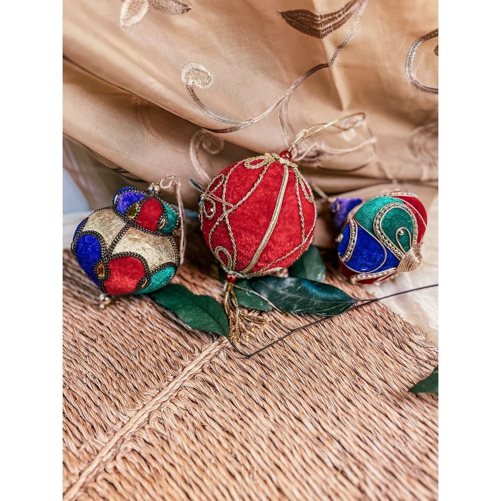Colorful Large Velvet Ornaments