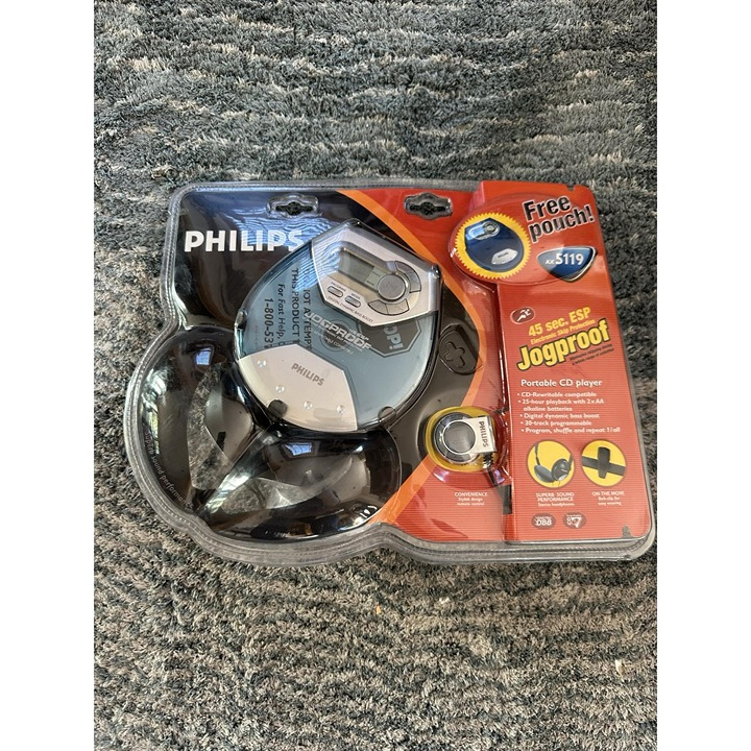 NEW OLD STOCK Philips Jogproof 45 ESP Portable CD Player (AX5119/17)
