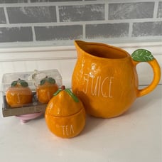 Rae Dunn JUICE pitcher, TEA, and S and P shaker