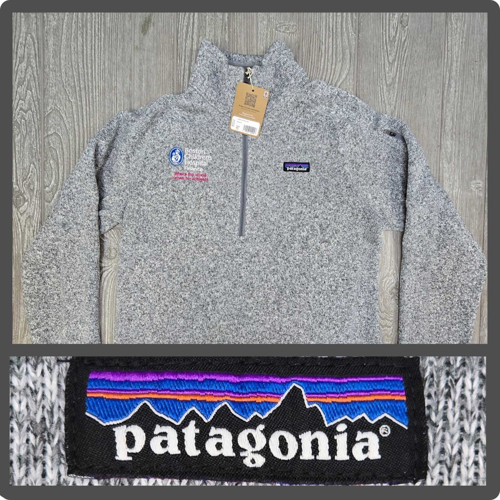 New! Patagonia Womens Better Sweater 1/4 Zip Fleece Birch White Sz LG NWT Read