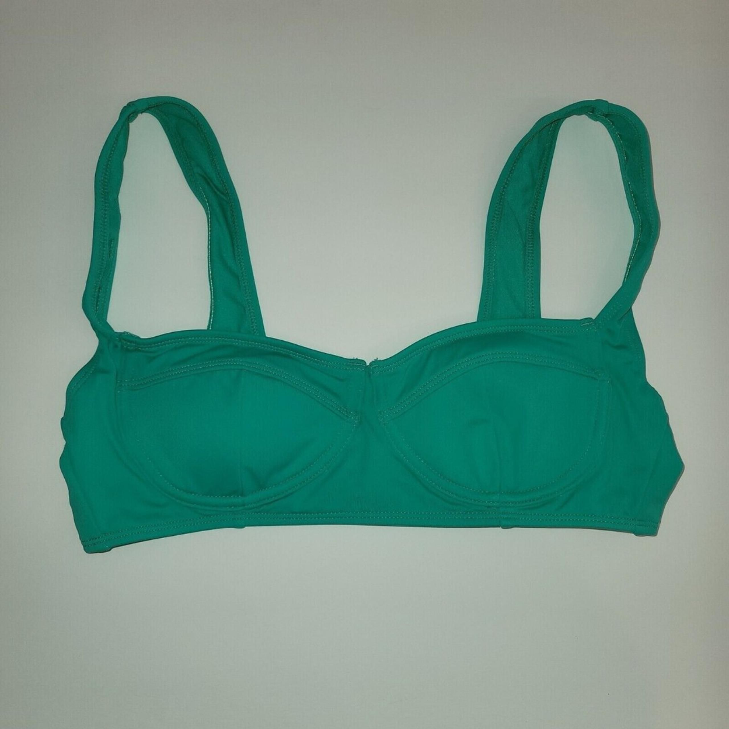 New Xhilaration Womens Sz L Bikini Top Swimsuit Green Padded Thick Straps