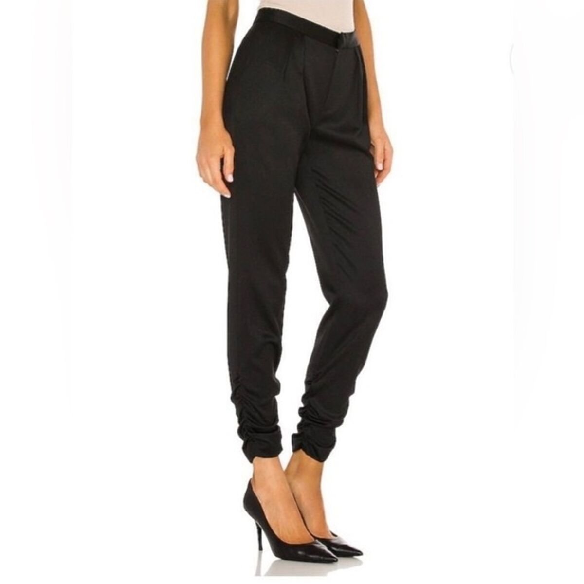 ALICE + OLIVIA Samuel Pleat Pant Wool in Black