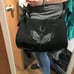 Moth Moon and Rock - Messenger Bag Women/Men - Black Canvas Messenger Bag - Wome