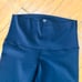 LuluLemon Lulu Lemon navy blue leggings pants size 6 sheer ankle decor