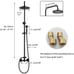 Shower Fixtures Oil Rubber Bronze Shower Faucet 2 Knobs 8 Inch Shower Head with