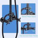 Shower Fixtures Oil Rubber Bronze Shower Faucet 2 Knobs 8 Inch Shower Head with