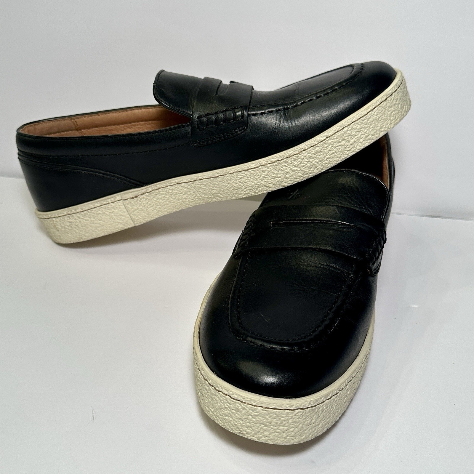 Donald Pliner Men's Murray Penny Loafer Sneaker 11.5 Calf Leather Black Slip on