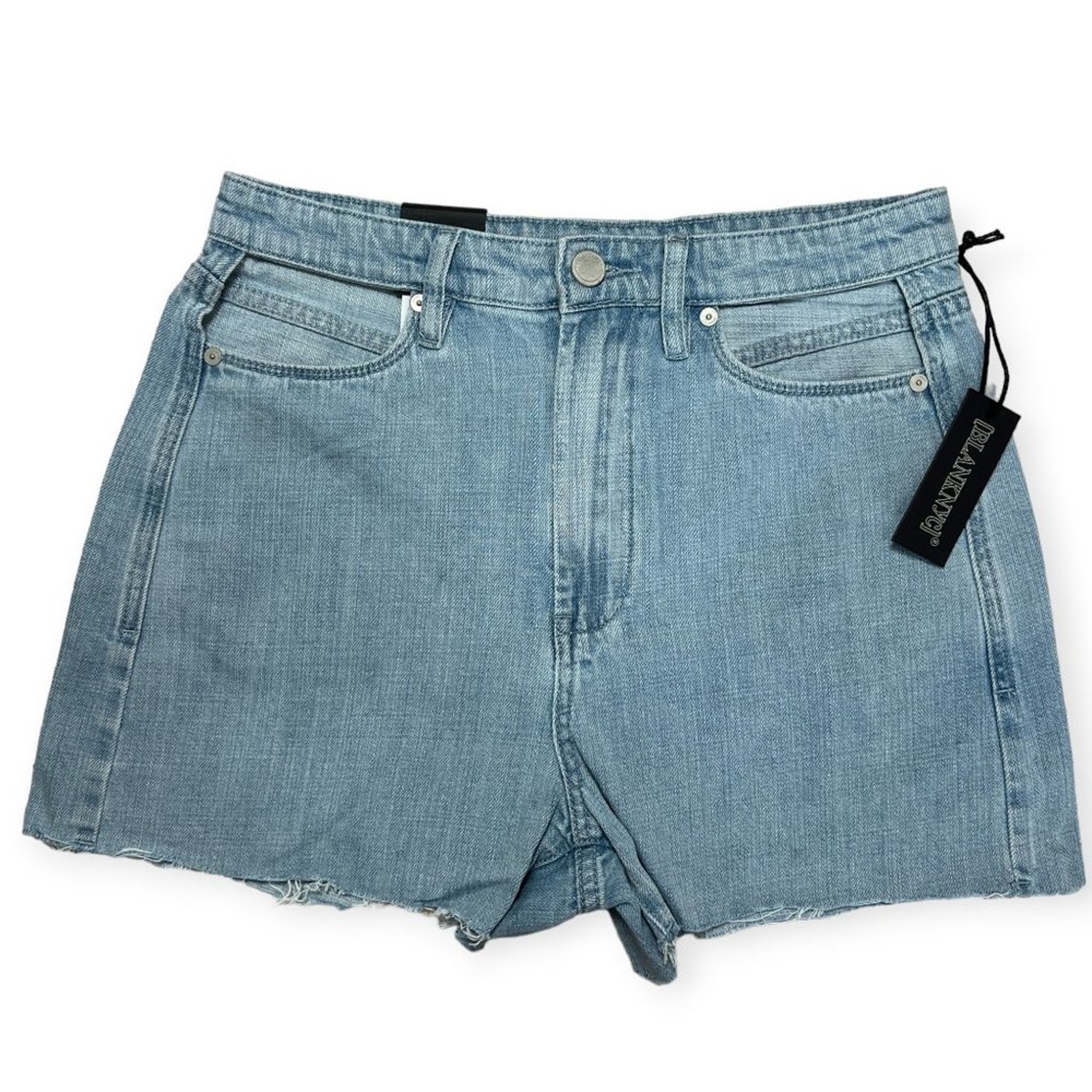 NWT BLANK NYC High Rise Cut-Out Jean Shorts SIZE 28 Blue Denim NEW