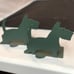 Vintage Scottie Terrier Bookends Green Metal