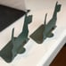 Vintage Scottie Terrier Bookends Green Metal