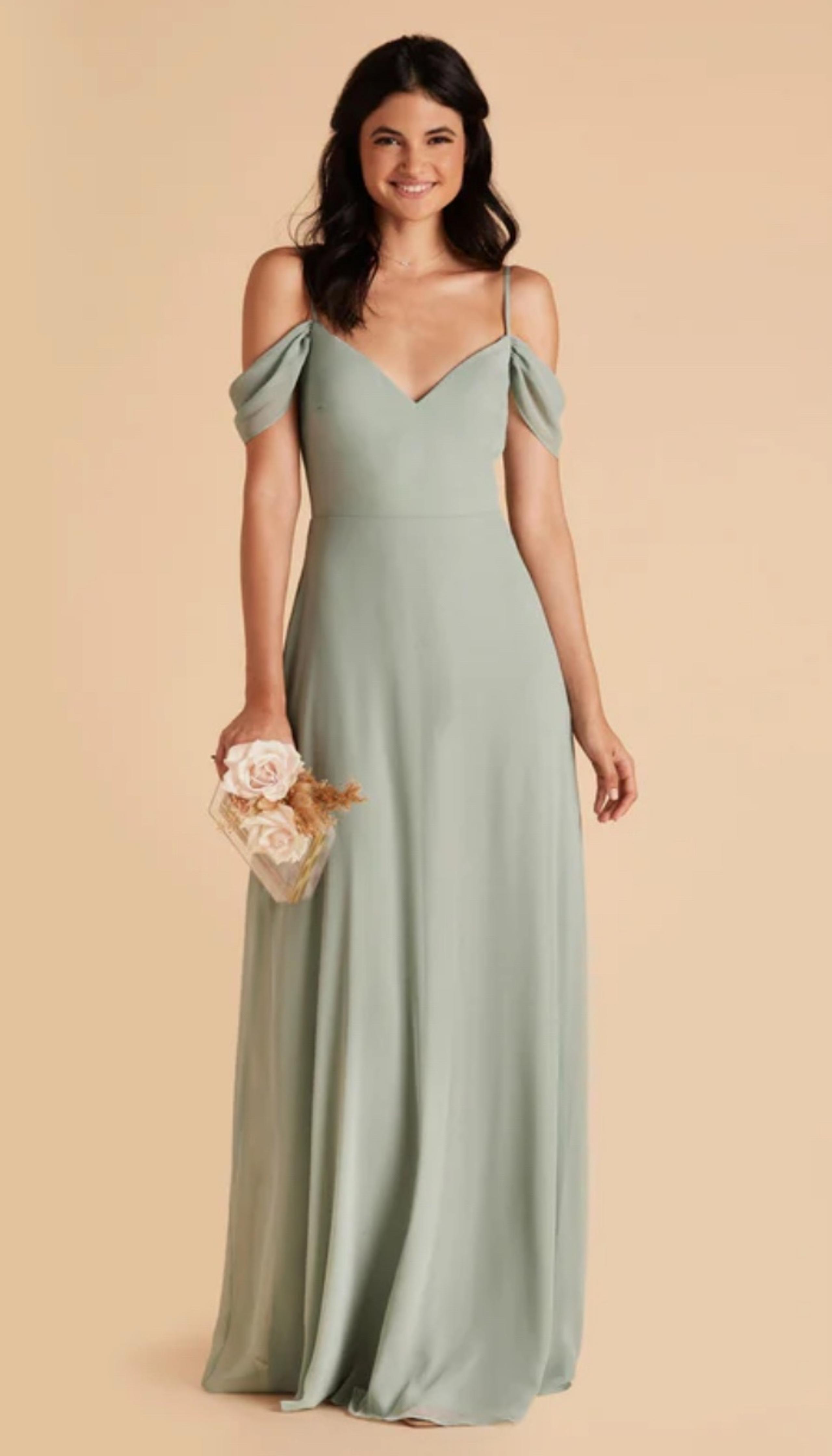 BIRDY GREY Devin Convertible Long Chiffon Sage Bridesmaid Dress Gown Prom Party