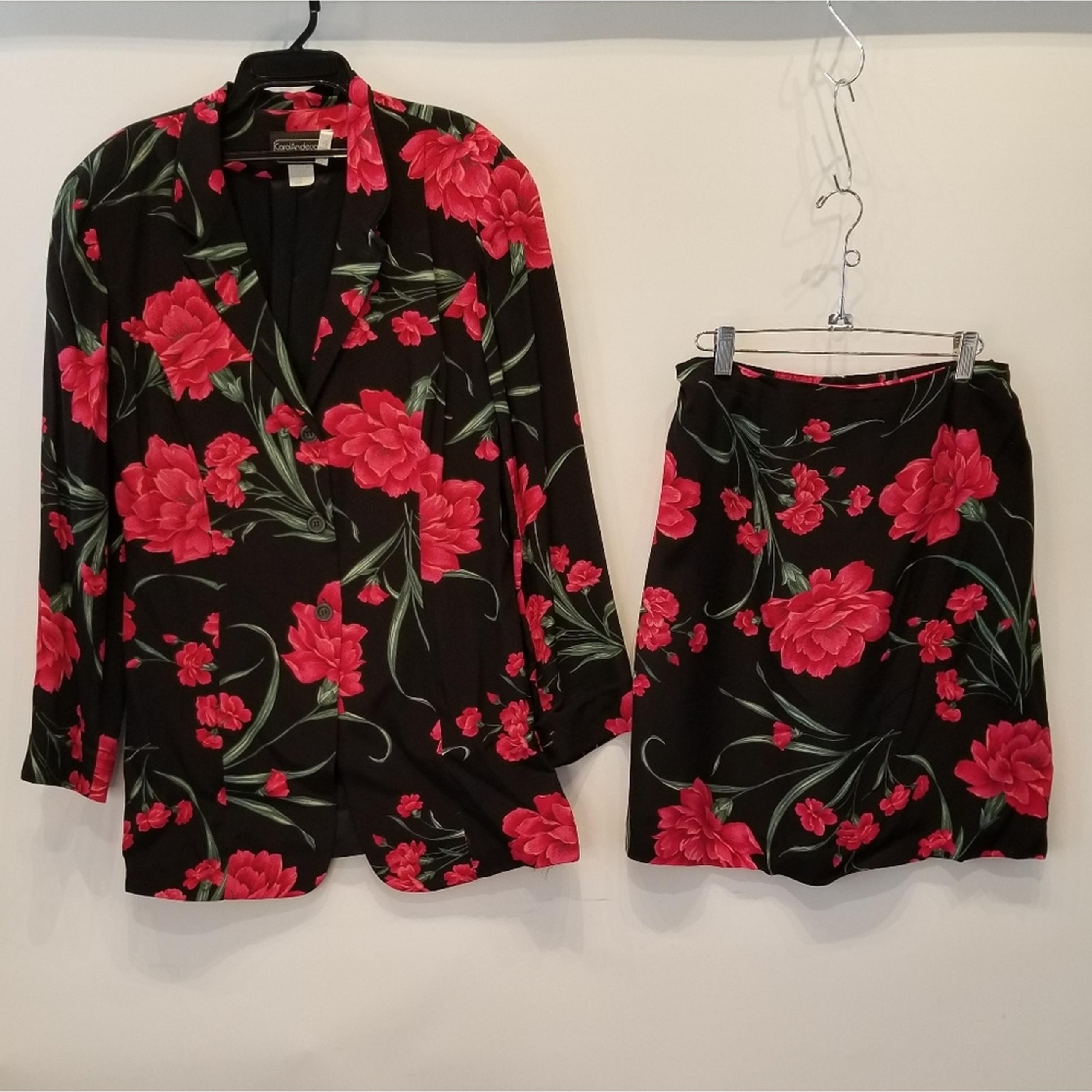 Vintage 1990's Suit 2 pc. Matching Blazer Skirt Long Sleeve Women's Size 12