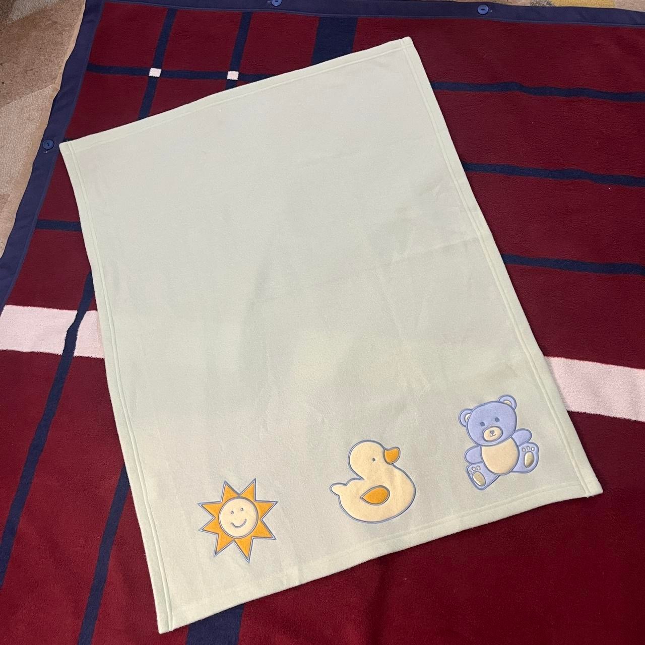 Vintage Especially For Baby Soft sun duck bear fleece embroidered green Blanket