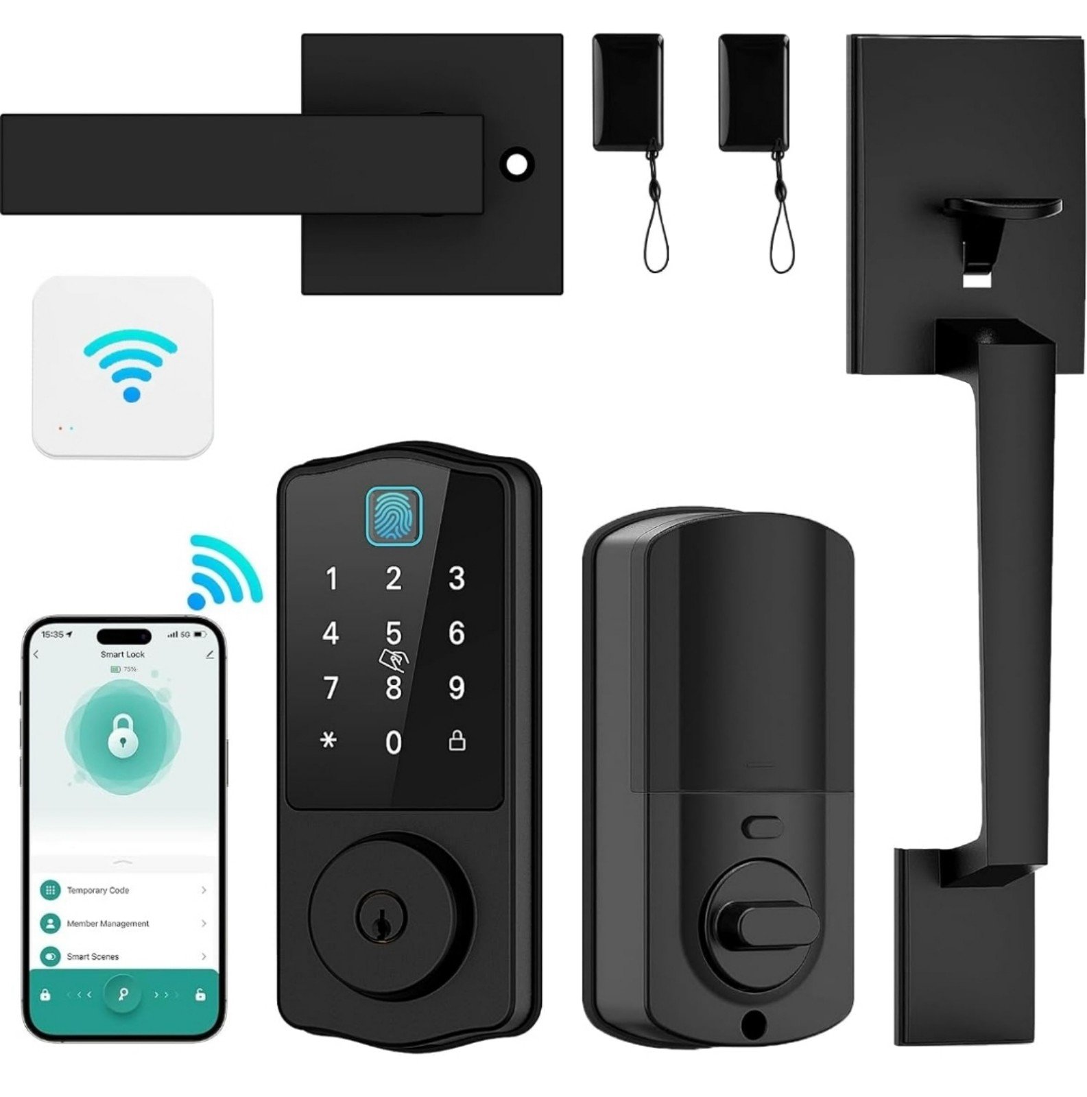 WiFi Front Door Lock Set, CINOP Smart Locks for Front Door, Keyless Entry Door