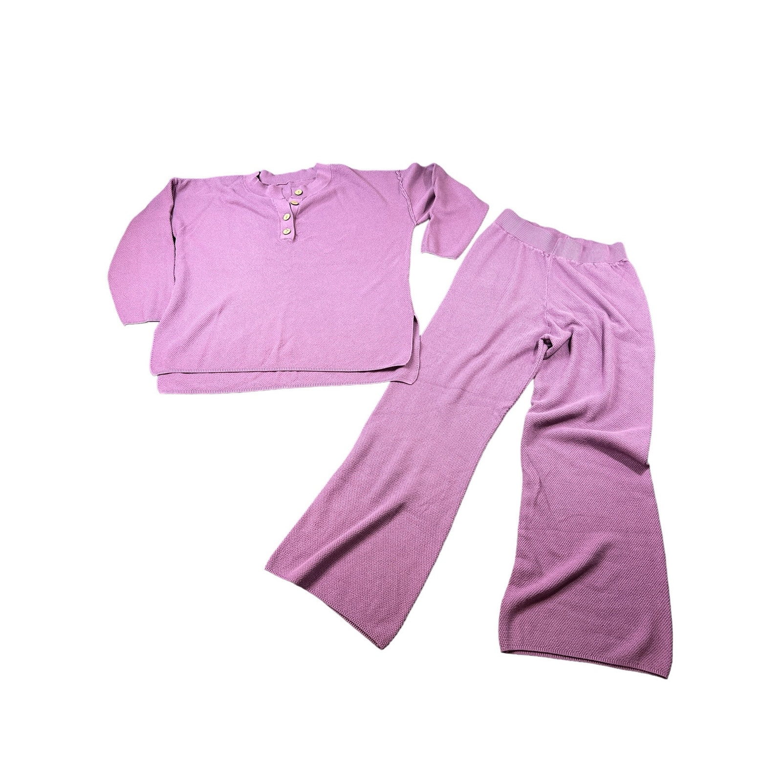 Amazon Womens 2 Piece Outfit Set Long Sleeve Button Knit Pullover Sweater Pants
