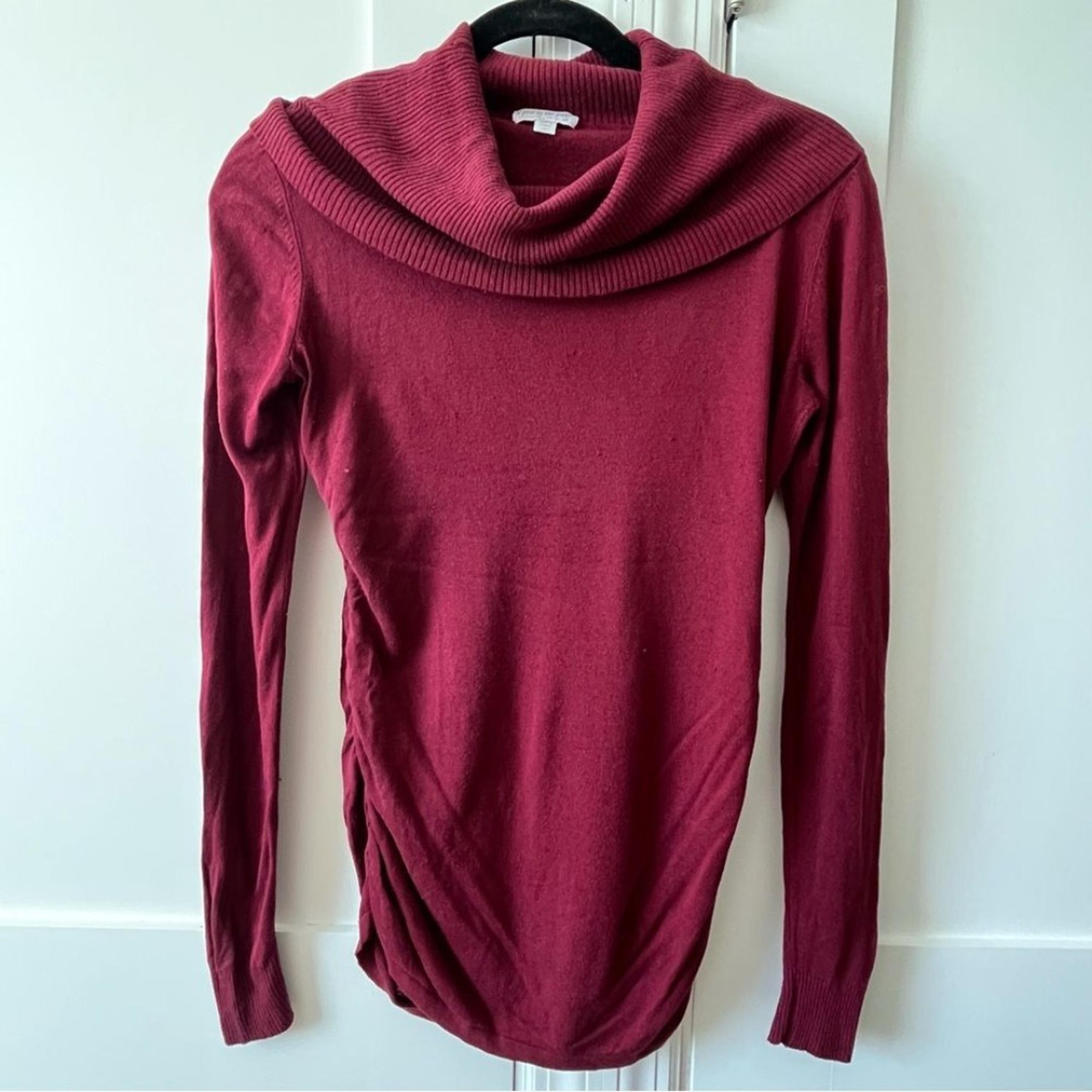 A Pea in the Pod Cowl Neck Knit Sweater Burgundy Sz XS