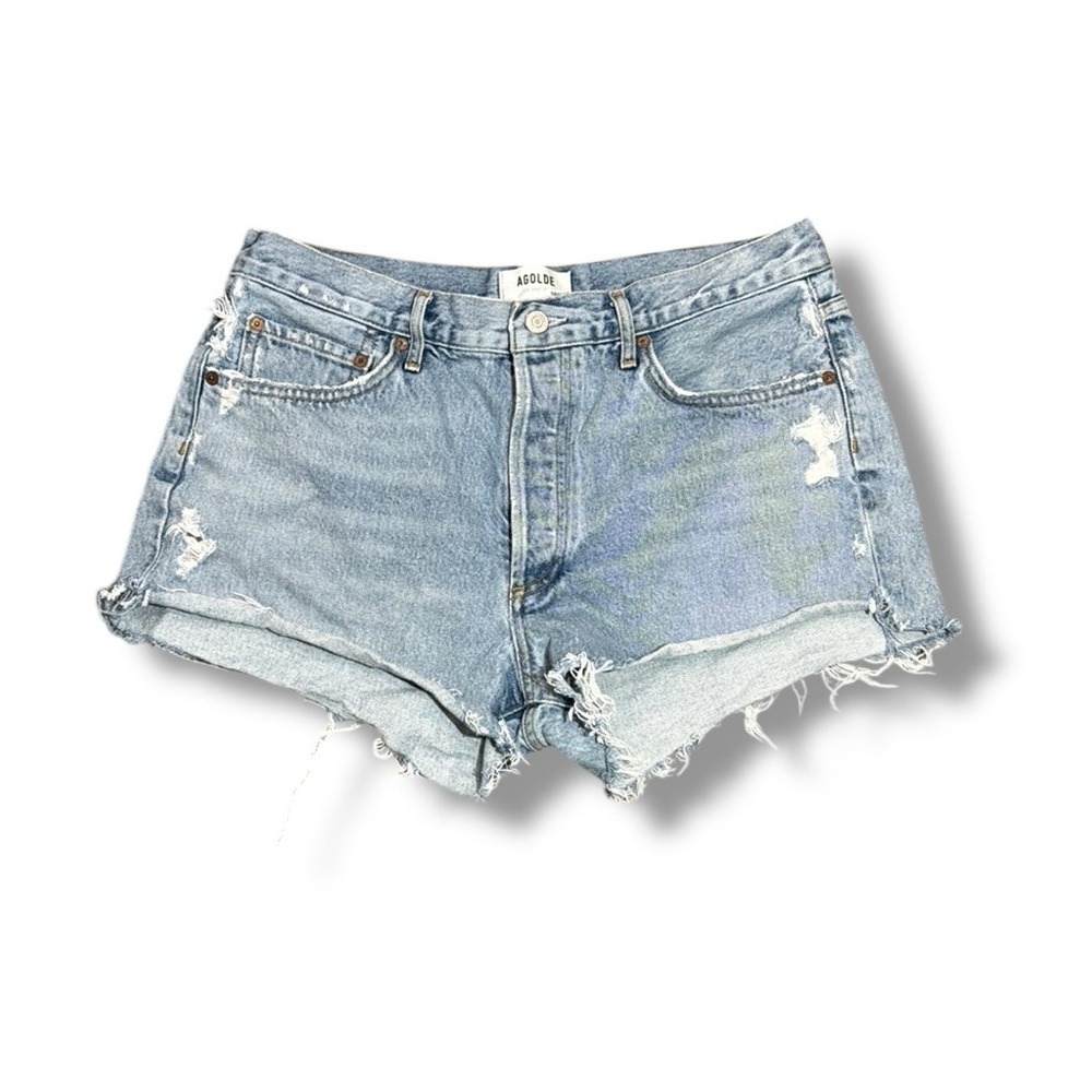 Agolde Parker Light Wash Jean Shorts Size 30