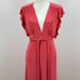 Misa Los Angeles Irina Wrap Maxi Dress Draped Formal Belted Ruffle Pink XS NWT