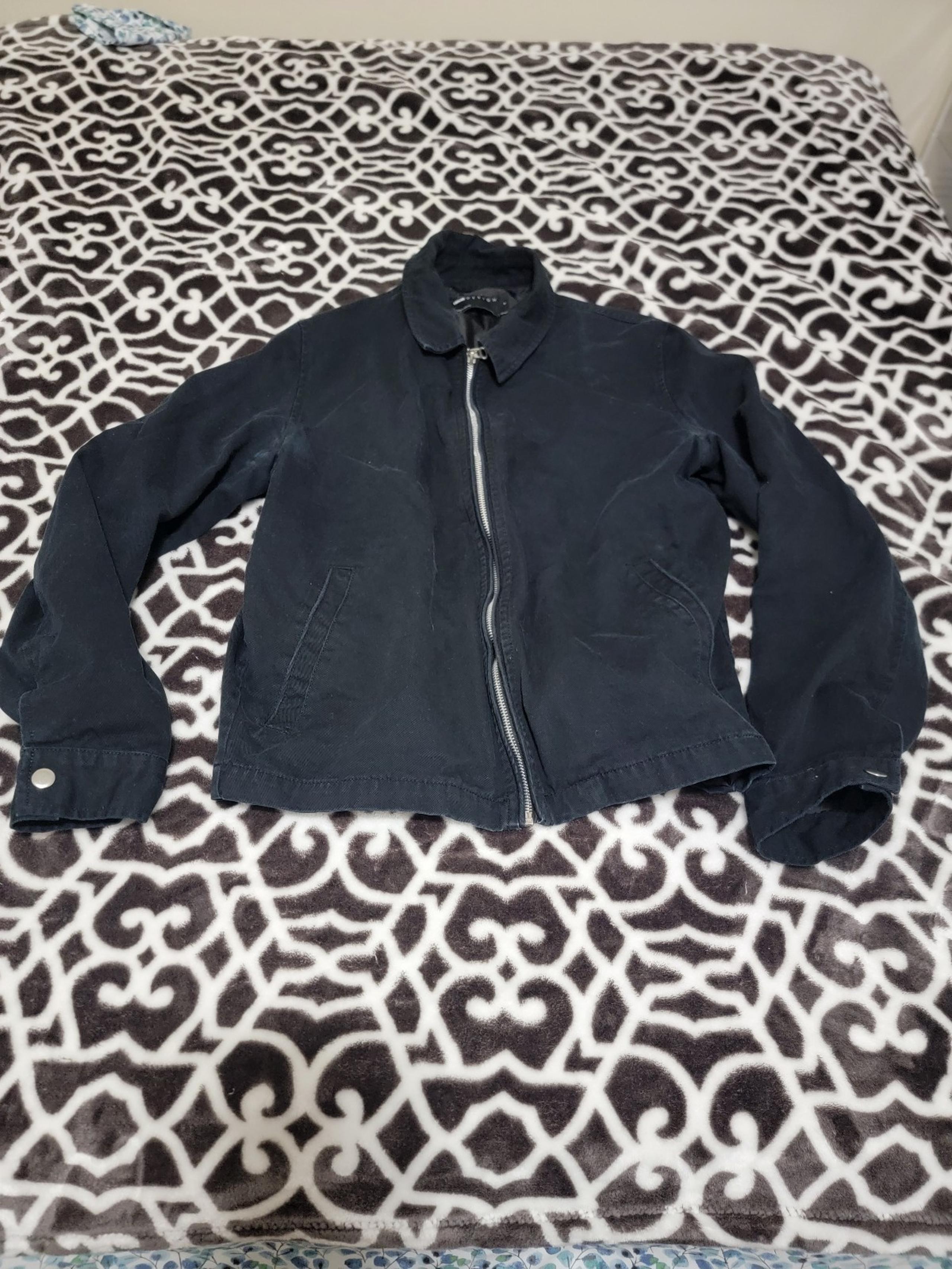 jacket black mens asos design size small S light jacket zip up clothing
