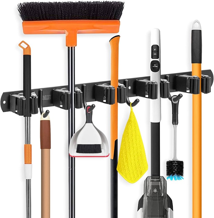 Broom Holder Stainless Steel Heavy Duty Garage Organization