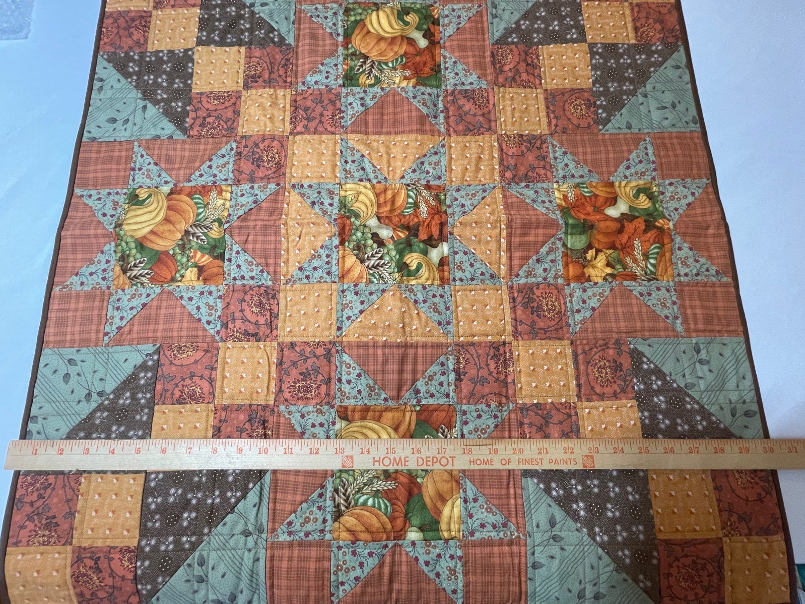 Handmade Quilted Fall Table Runner Topper Wall Hanging New 30”x30” Made in USA