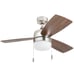 Barcadero 44 Nickel Modern Ceiling Fan with 3 Blades, LED Light Kit,