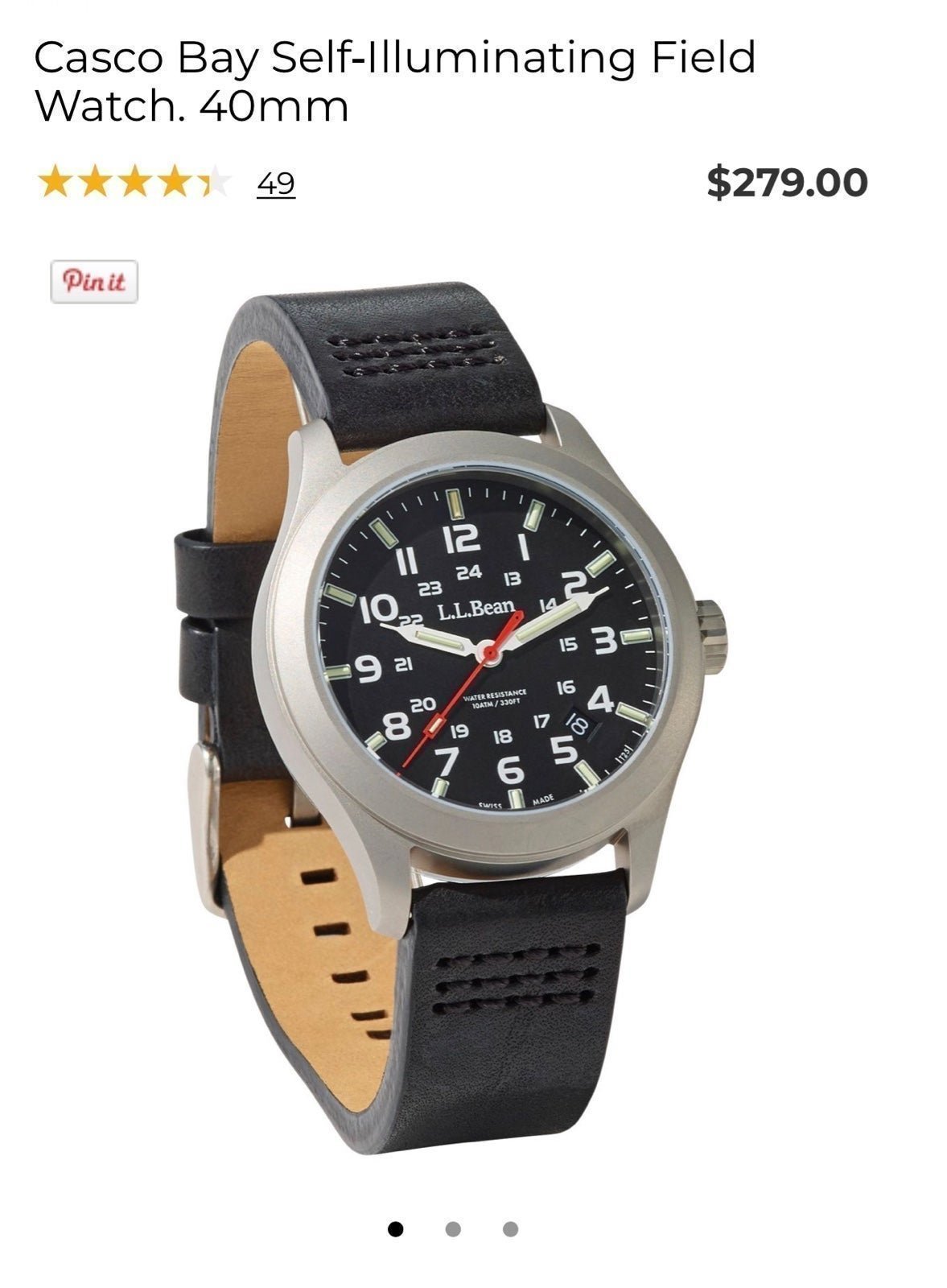 Mens 40mm watch