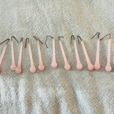 11 pcs vintage pink opalescent French chandelier drops