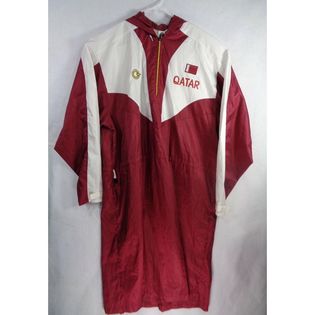Vtg Goldwin Japan Qatar Windbreaker Track Over Jacket Mens Sz 4XL Red White