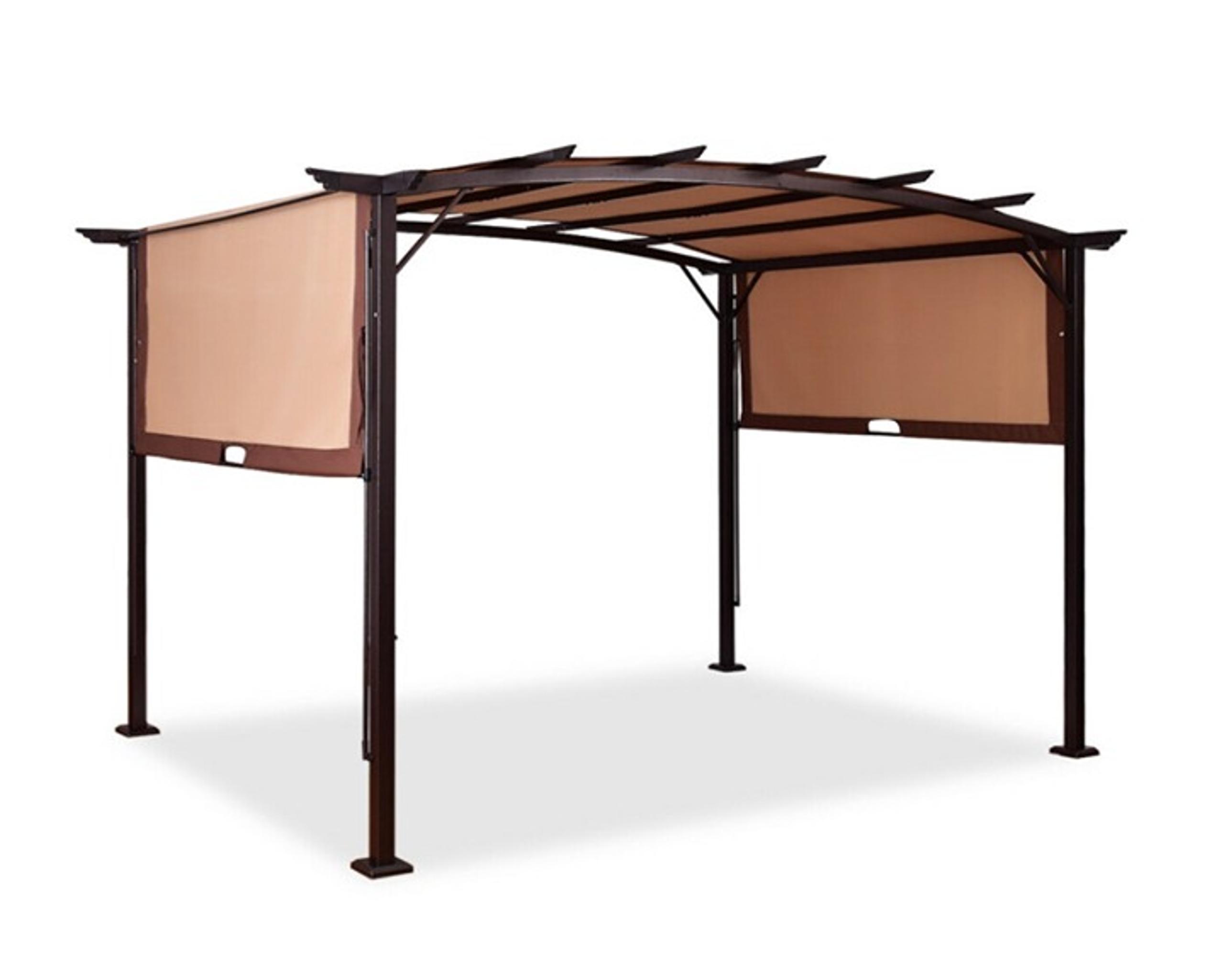 12 x 9 Feet Outdoor Pergola Gazebo with Retractable Canopy Shades L2