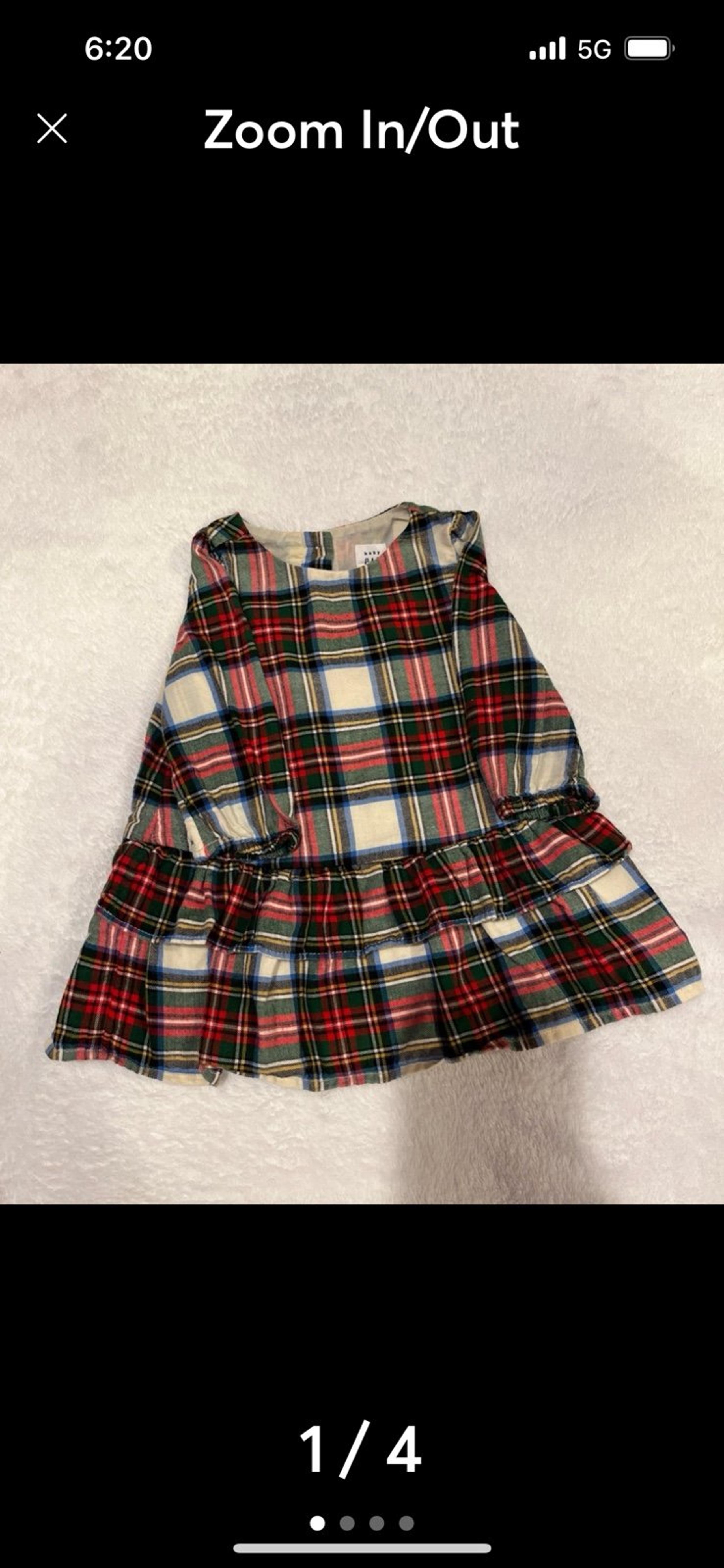 Baby Gap Christmas Plaid Dress size 3-6 months