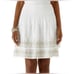 WHBM White Gold Embroidered Smocked Waist Tiered Silk Mini Skirt Size XS