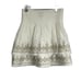 WHBM White Gold Embroidered Smocked Waist Tiered Silk Mini Skirt Size XS