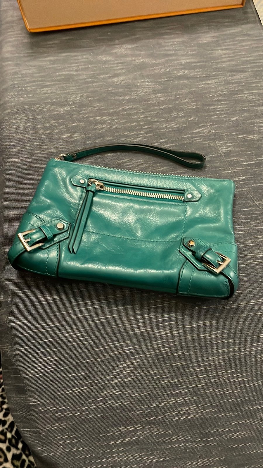 Michael Kors Fallon Leather Zip Clutch