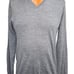 SUITSUPPLY Mens Sweatshirt Grey Merino Wool Long Sleeve V-Neck Pullover Large
