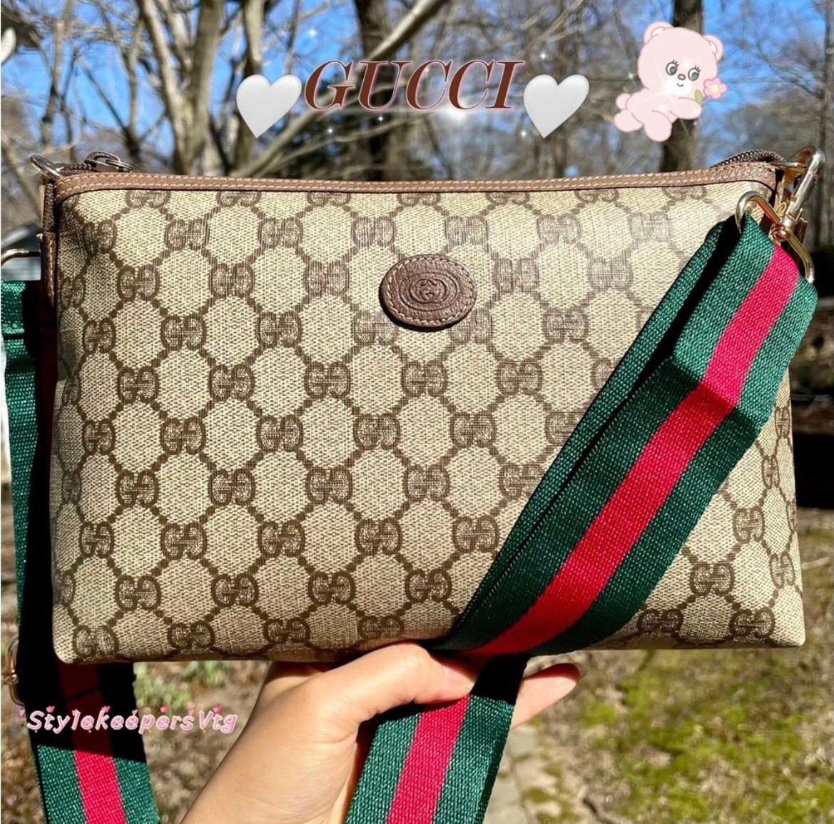 ❤️Auth❤️RARE✨VTG GUCCI Monogram Supreme Interlocking GG Ophidia Pouch/Clutch✨